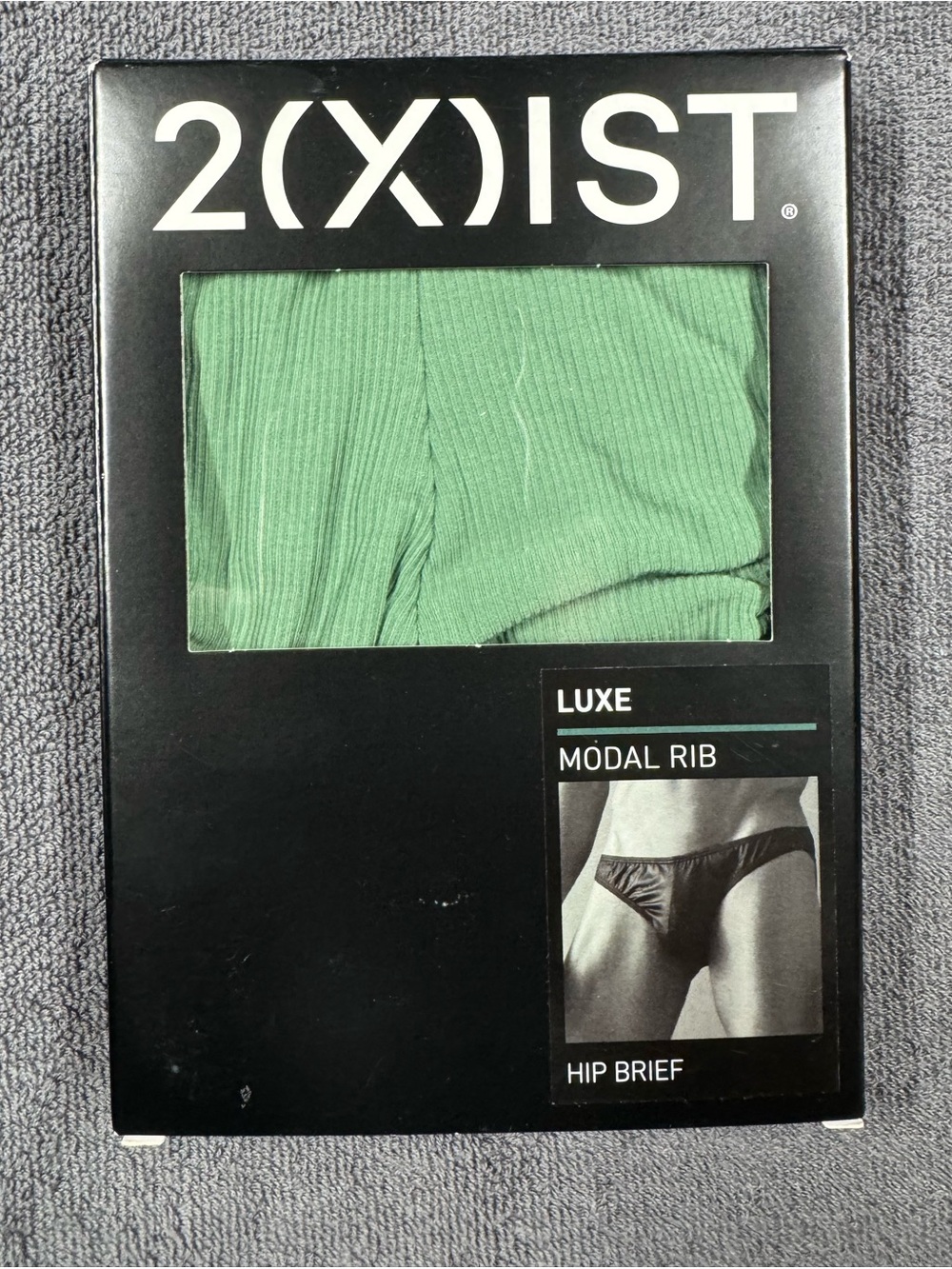 2xist Luxe Modal Rib Hip Brief in Green